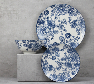 Blue classic flower 16-piece Tableware set